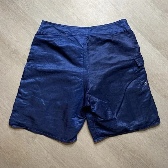 Rare HTF VTG QUIKSILVER Sz 33 Surf Board Shorts Shiny Nylon Old